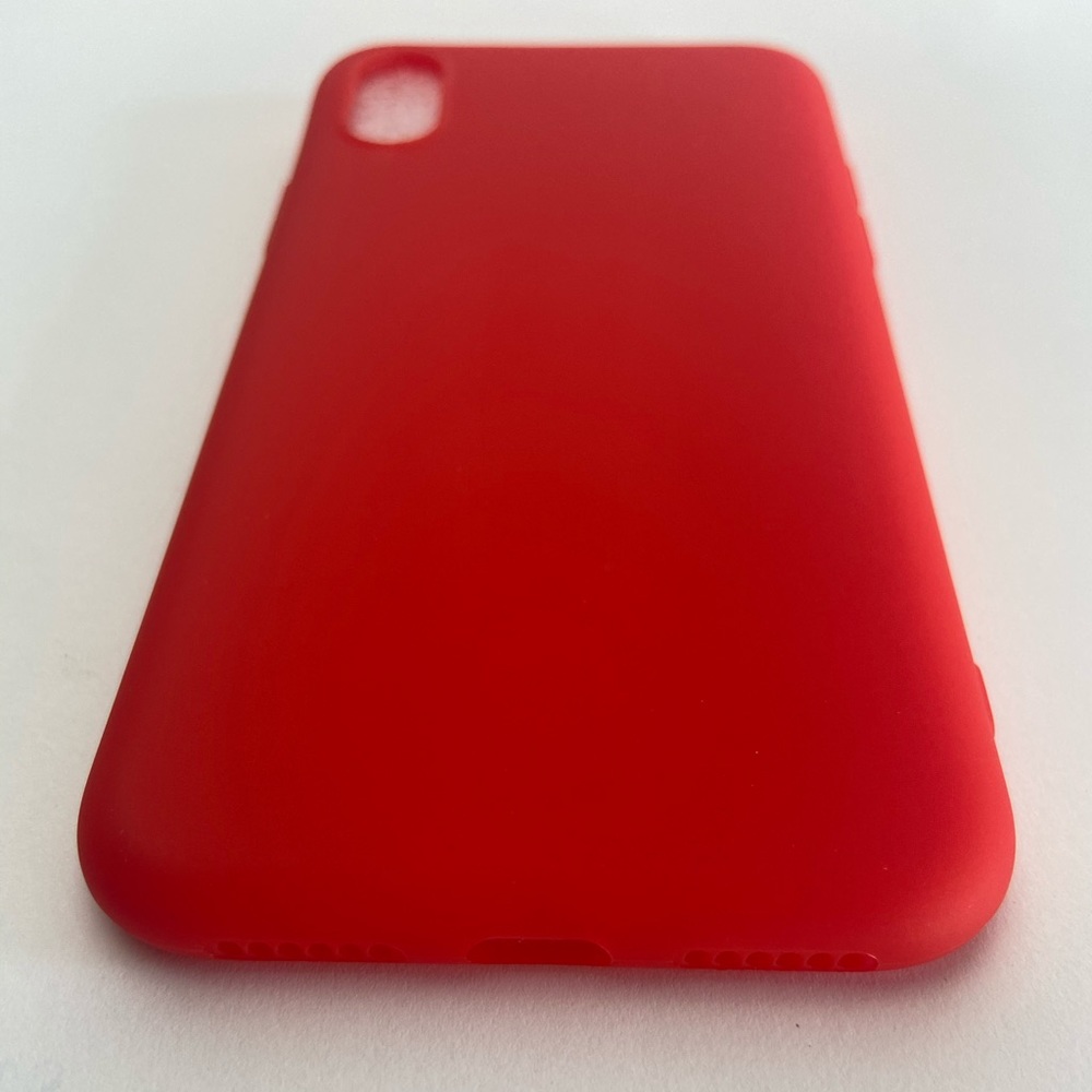 Pure Red silicon Case For iPhone X